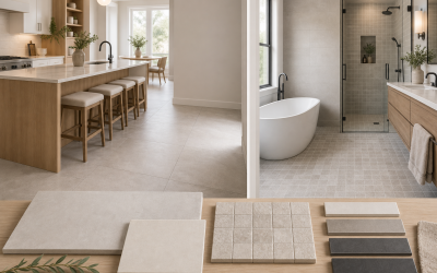 Tile Flooring for Kitchens and Bathrooms: How to Choose the Right Size, Finish, and Grout Color